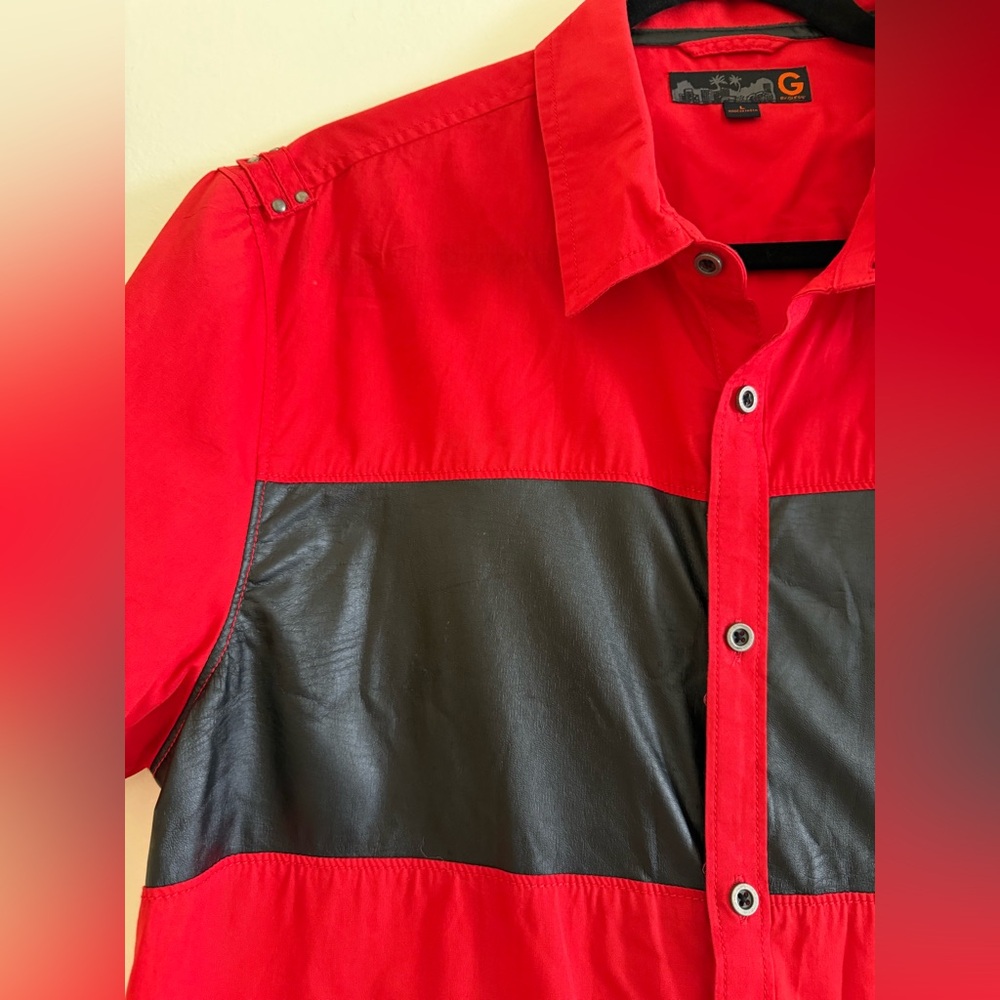 Guess Red and Black Men's Shirt - Picture 4 of 7
